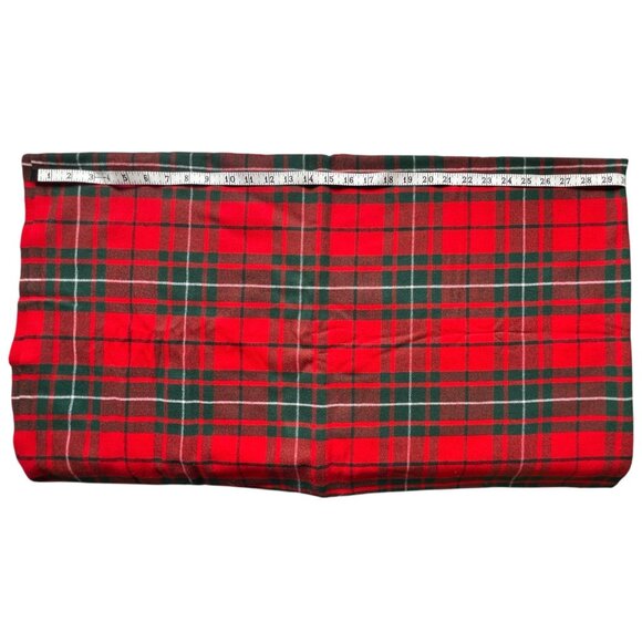 Red & Green Tartan Plaid Wool Fabric 4 Yards 30" Width - Picture 1 of 5